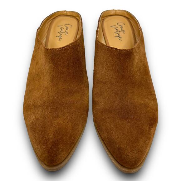 Crown Vintage Nance Suede Mules Low Heel Pointed Toe Slip On Bootie Brown 7 M - Picture 2 of 8